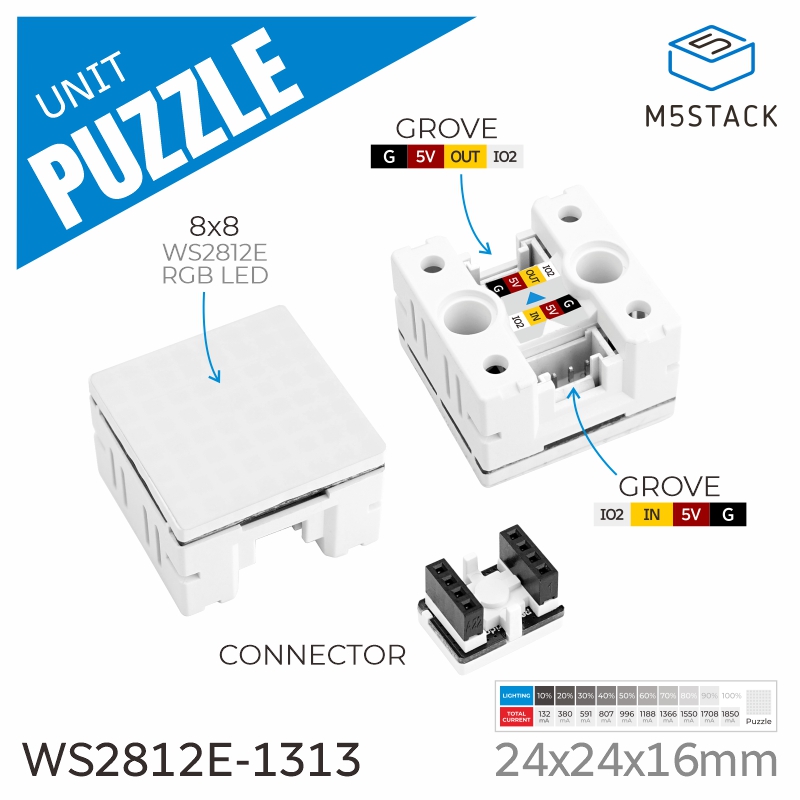 M5Stack Core2 - وحدة الألغاز الرسمية M5Stack 8x8 LED
