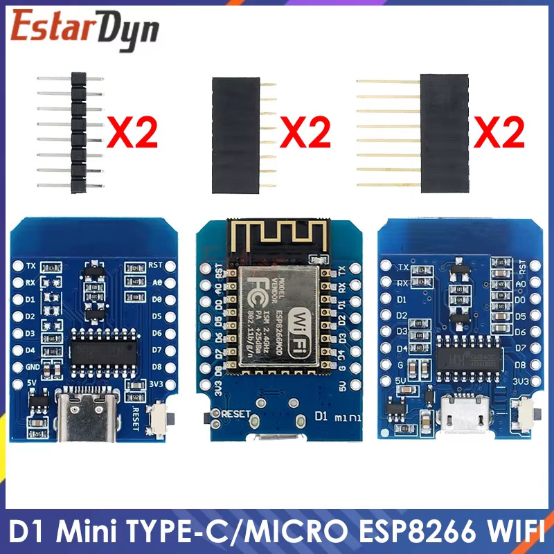 D1 Mini TYPE-C/MICRO ESP8266 E - مراجعة Nodemcuv2 وسعره