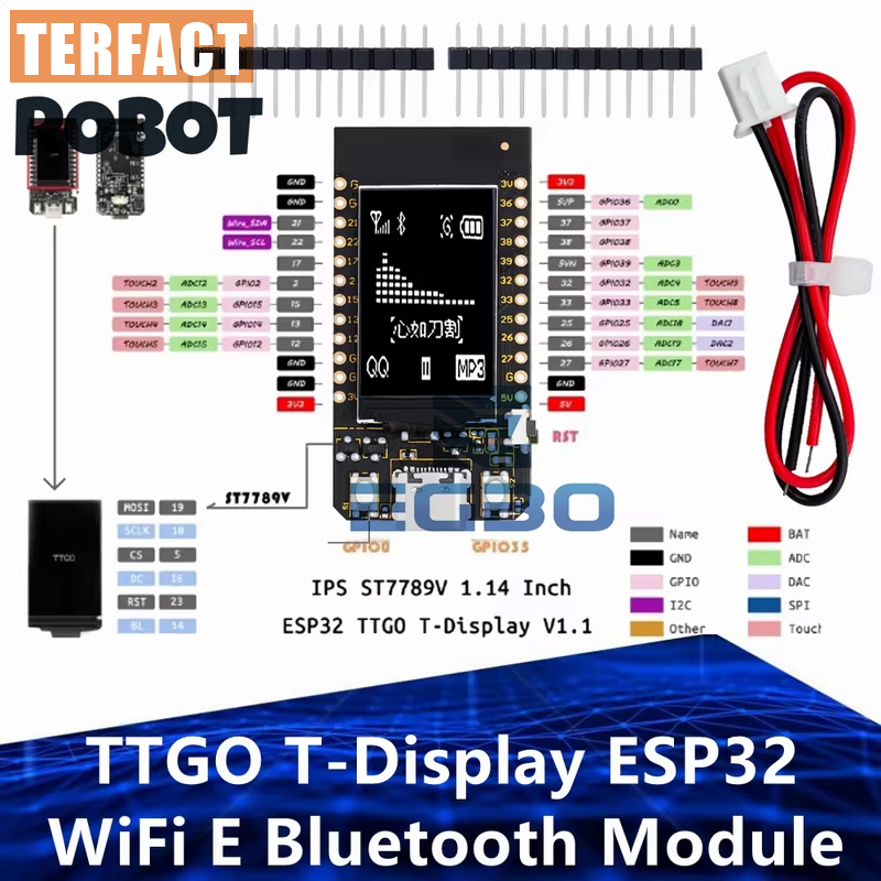 لوحة تطوير TTGO T-Display ESP3 - مراجعة Ttgo Tdisplay وسعره