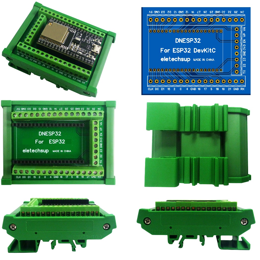 ESP32 DIN السكك الحديدية جبل ا - مراجعة Devkitc وسعره