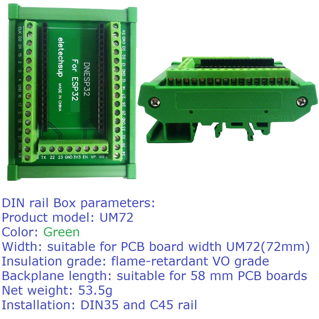 ESP32 DIN السكك الحديدية جبل ا - مراجعة Devkitc وسعره