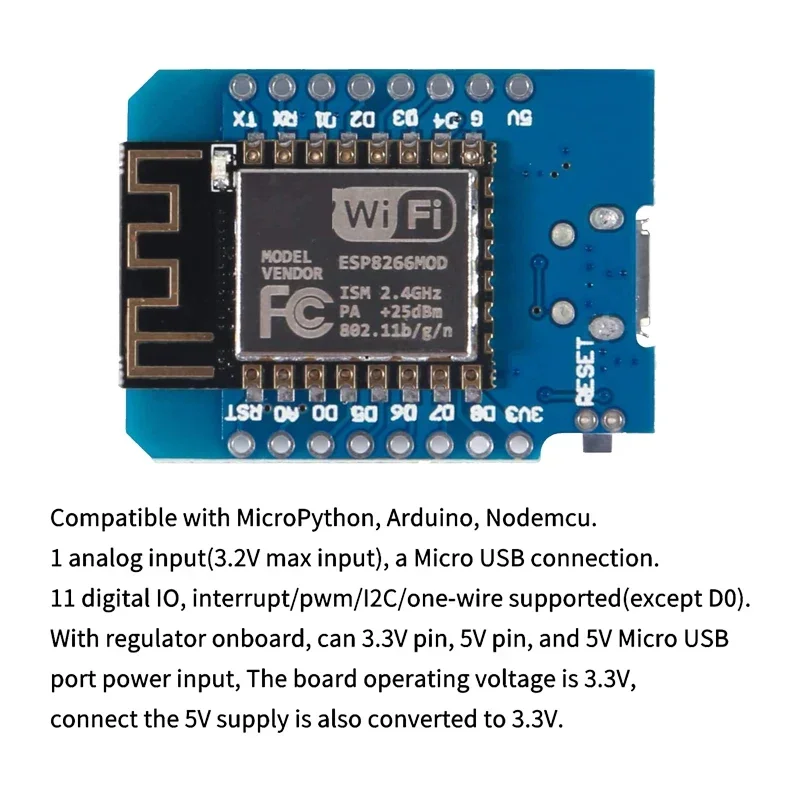 10 قطع من لوحة تطوير WeMos D1  - مراجعة D1 Mini Pro وسعره